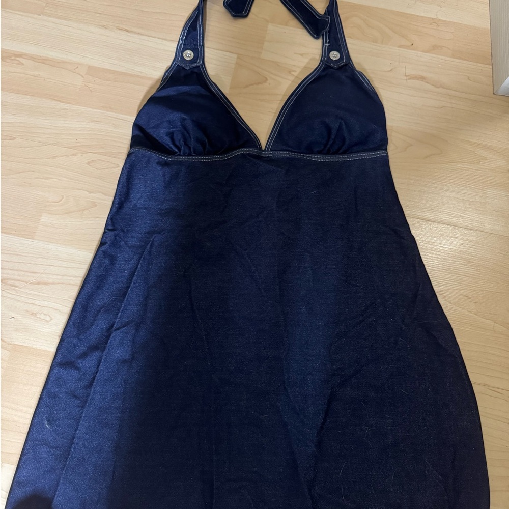 Point Zero Navy Halter Chemise
